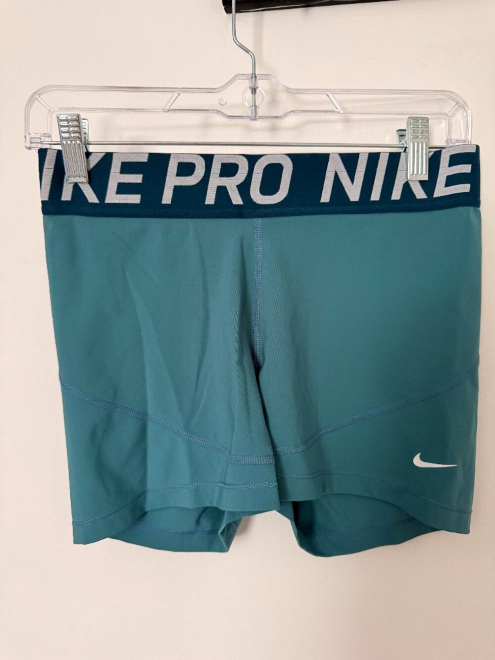 Nike Pro Dri-FIT 3 Inch Compression Shorts Teal Blue with Navy Waistband